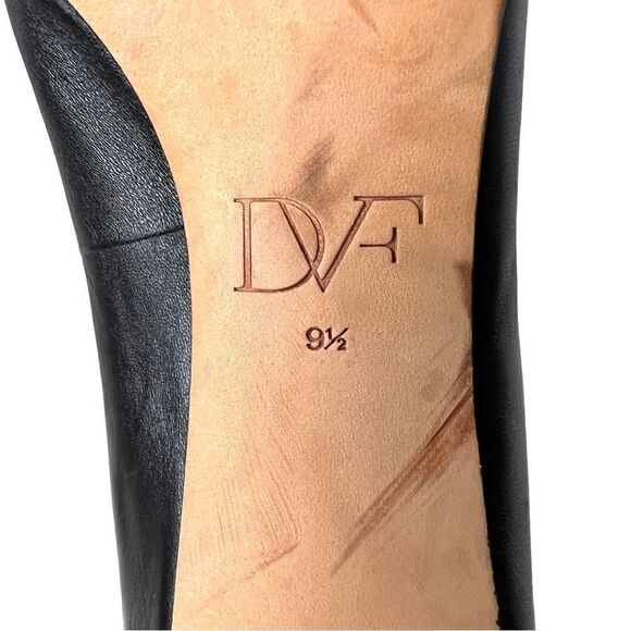 DIANE VON FURSTENBURG Olee Black Leather Pumps in Black Size 9.5 - Picture 10 of 10